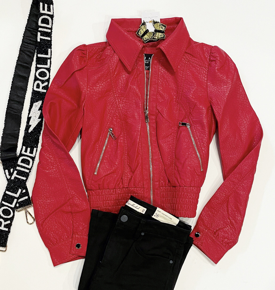 Racy Red Textured Jacket
