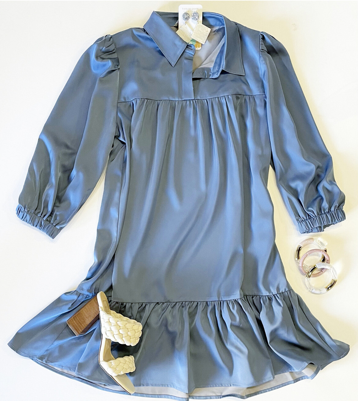 Dusty Blue Mini Dress