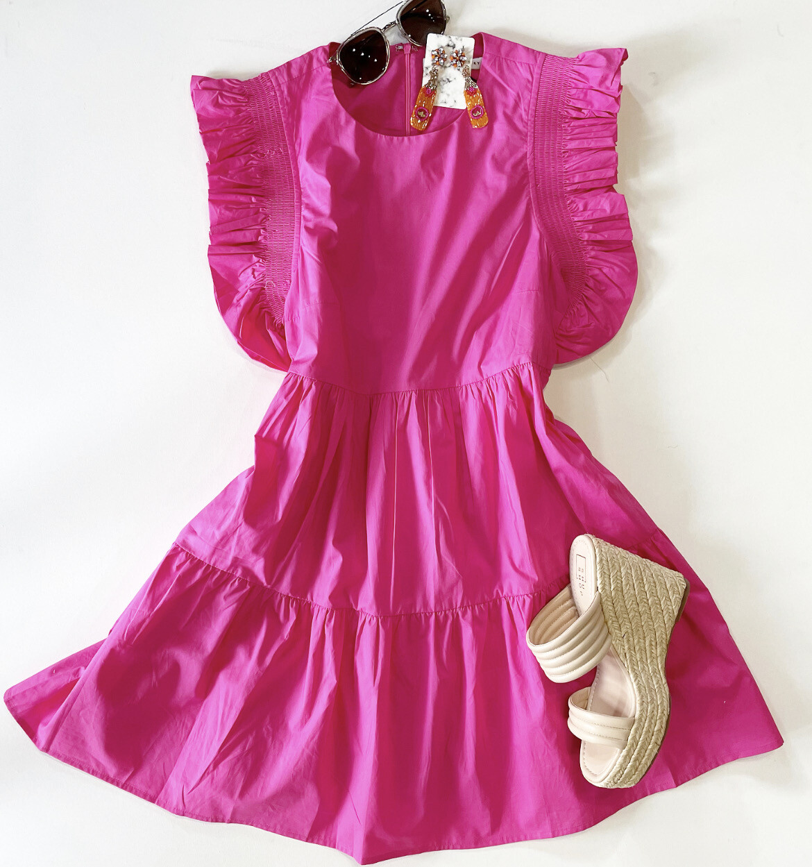 Hot Pink Poplin Dress
