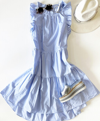 Powder Blue Poplin Dress