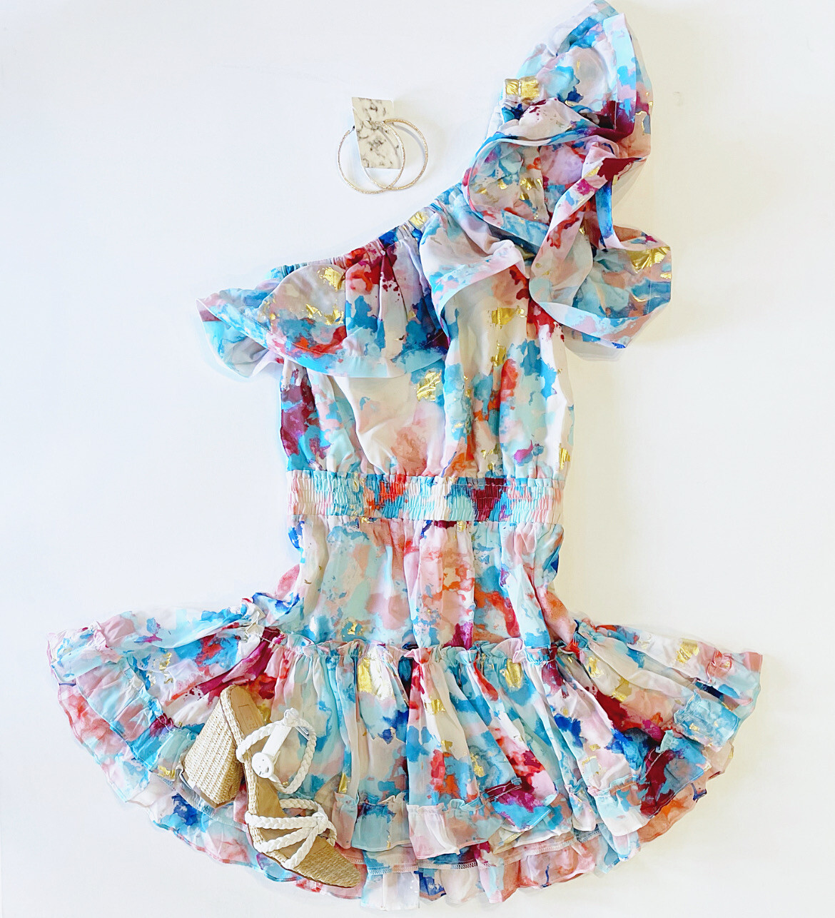 Sofia Metallic Watercolor Dress