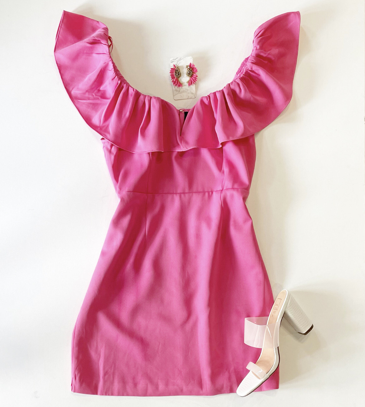 Hibiscus Pink Ruffle Dress