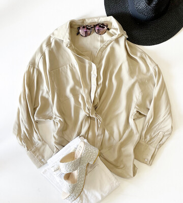 Twisted Taupe Buttondown