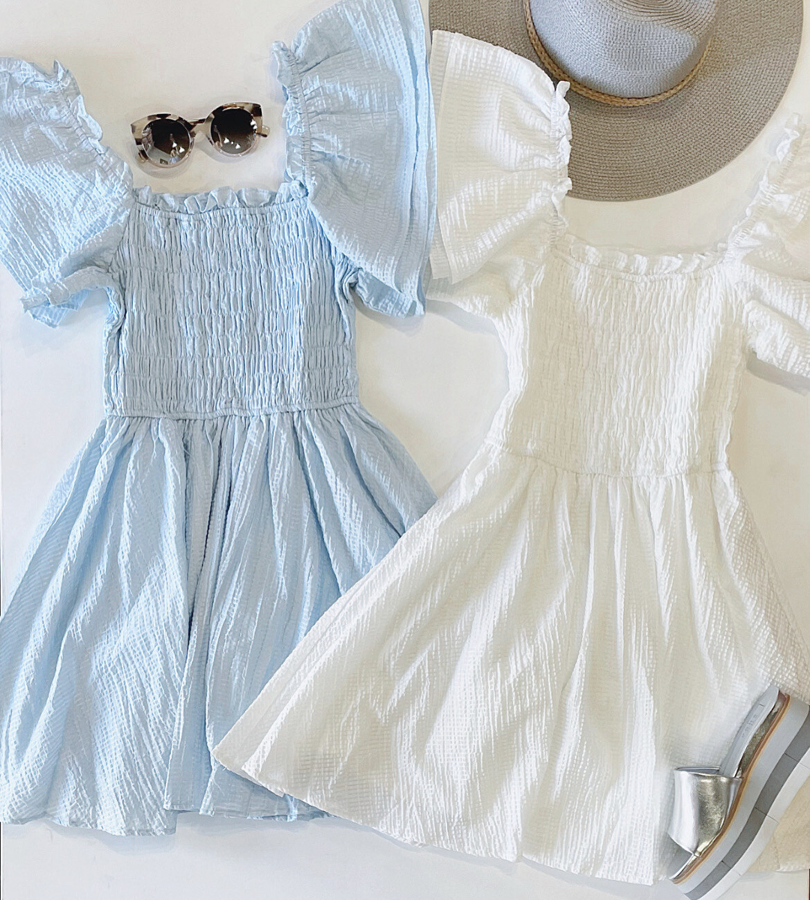 Gabby Flutter Dress (blue skies)