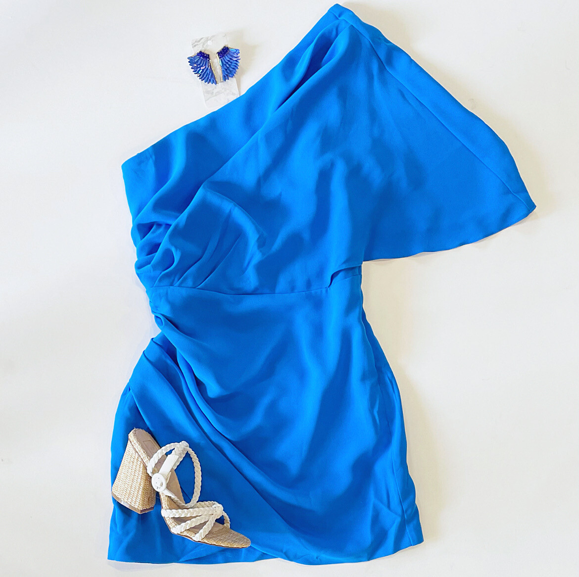 Ocean Blue Drape Dress