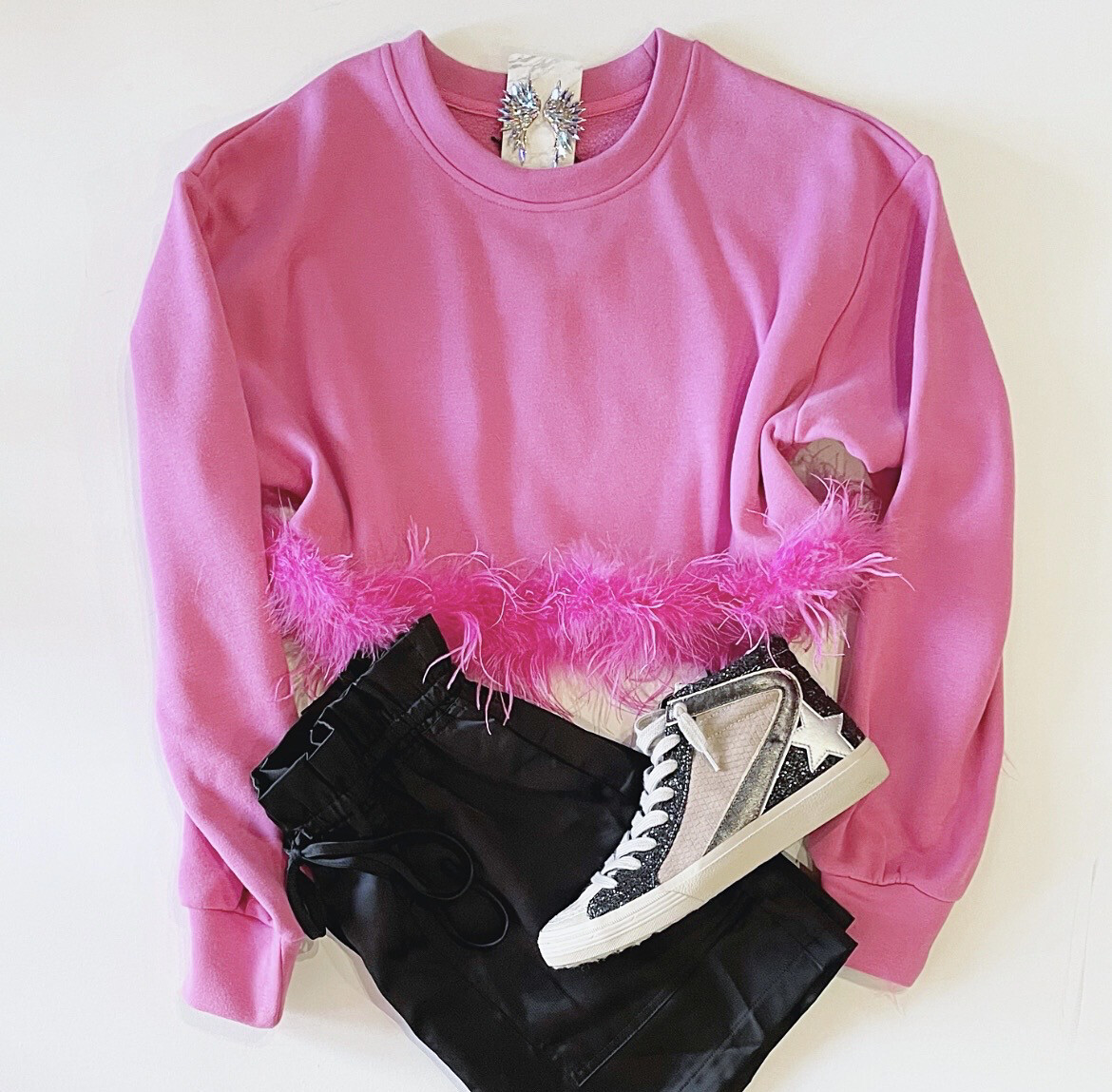 Candy Pink Feather Crop