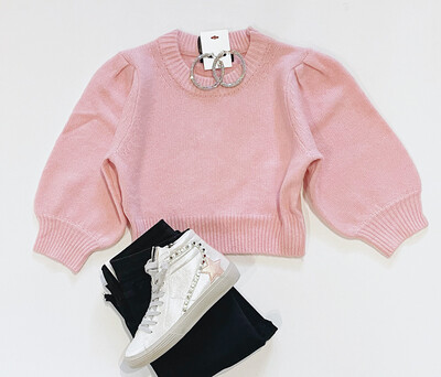 Bunny Pink Crop Sweater