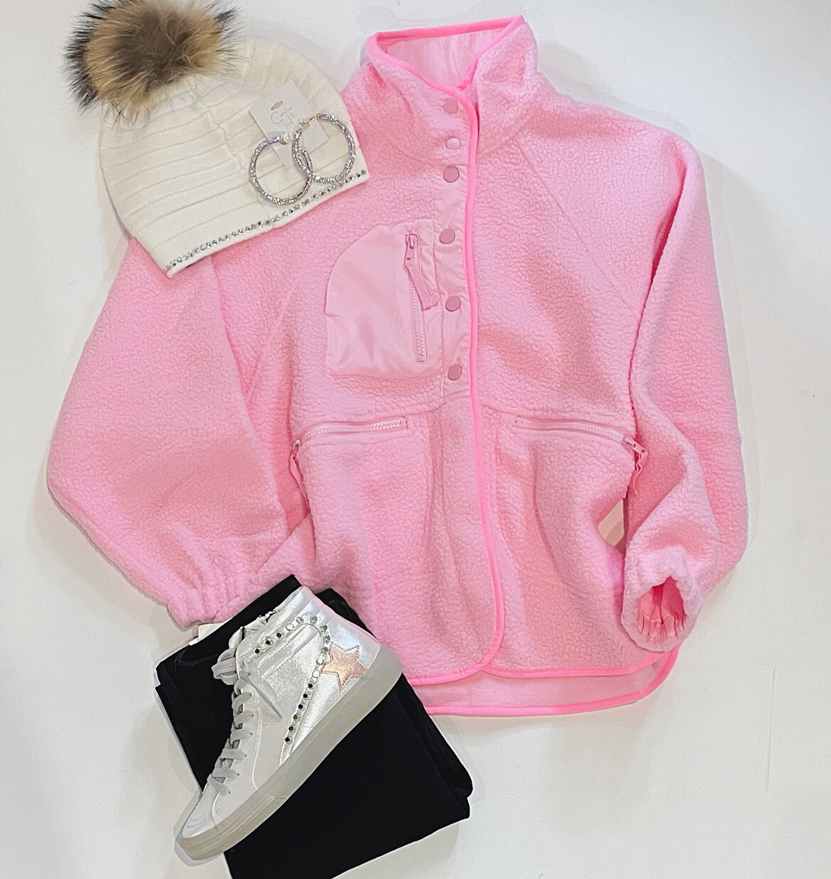 Candy Pink Fleece Jacket