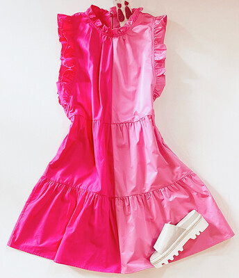 Colorblock Ruffle Dress