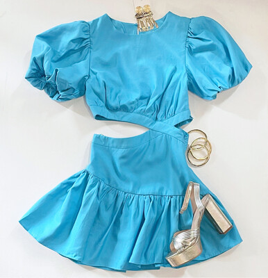 Aqua Cutout Dress