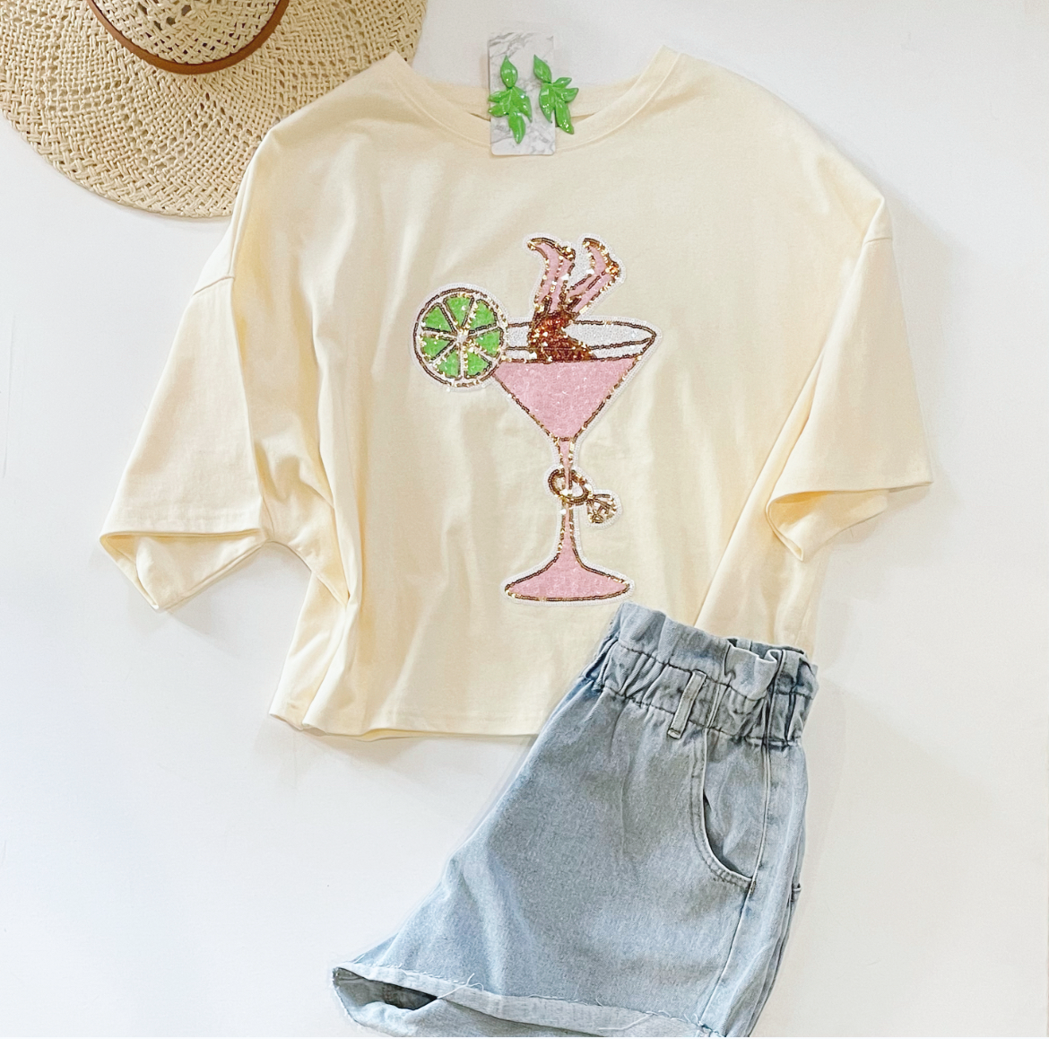 One Last Cocktail Sequin Tee