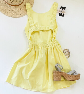 Light Lemon Backless Dress