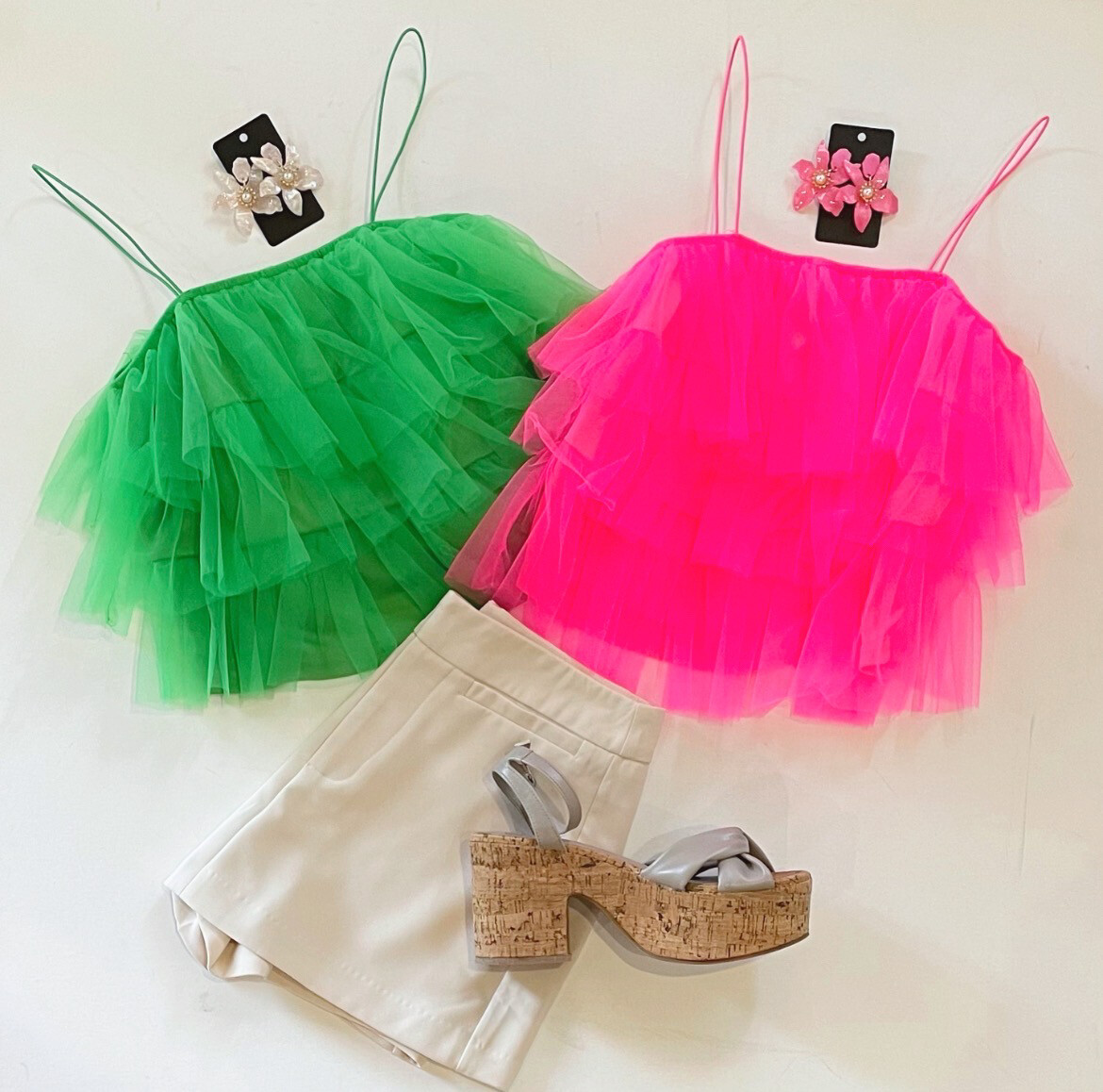 Tulle Party Tank (Neon Pink)