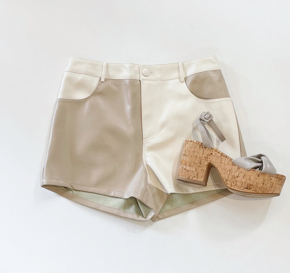 Two Toned Beige Short