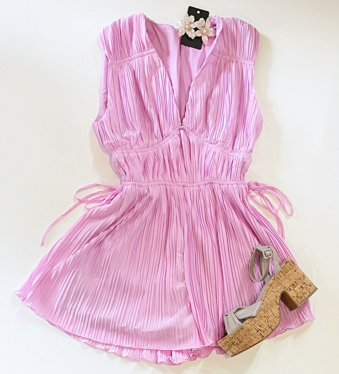 Soft Orchid Pleated Romper