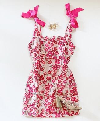Cherry Blossom Brocade Dress