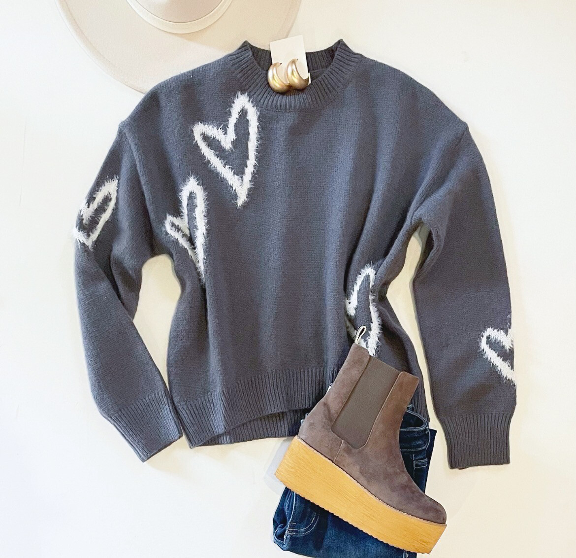 Warm And Fuzzy Heart Sweater