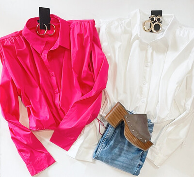 Fashionista Buttondown (Hot Pink)
