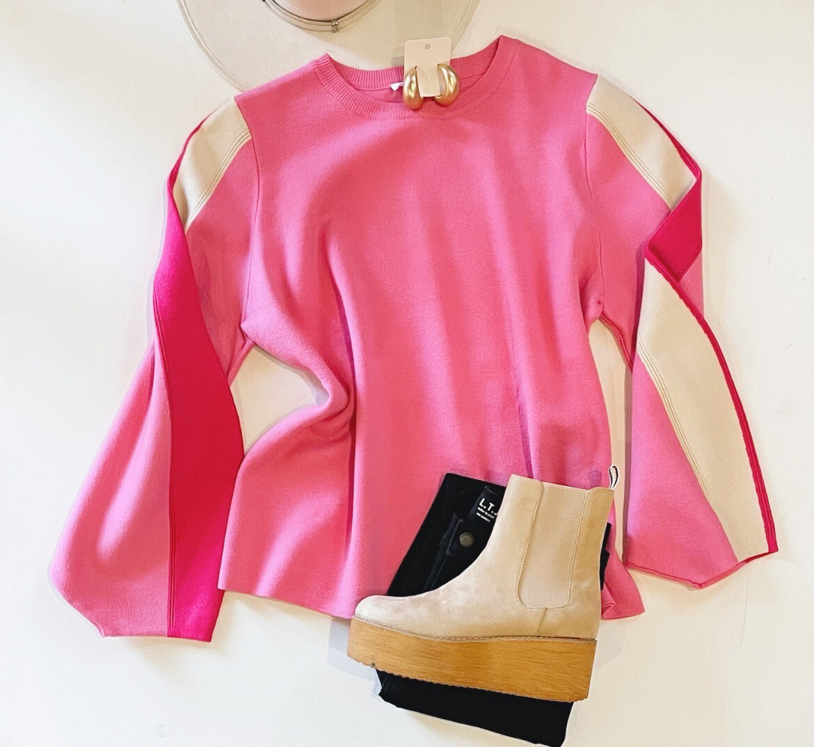 Pink Pop Colorblock Sweater