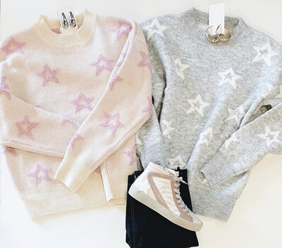 Starry Sky Sweater (Cream/Pink)