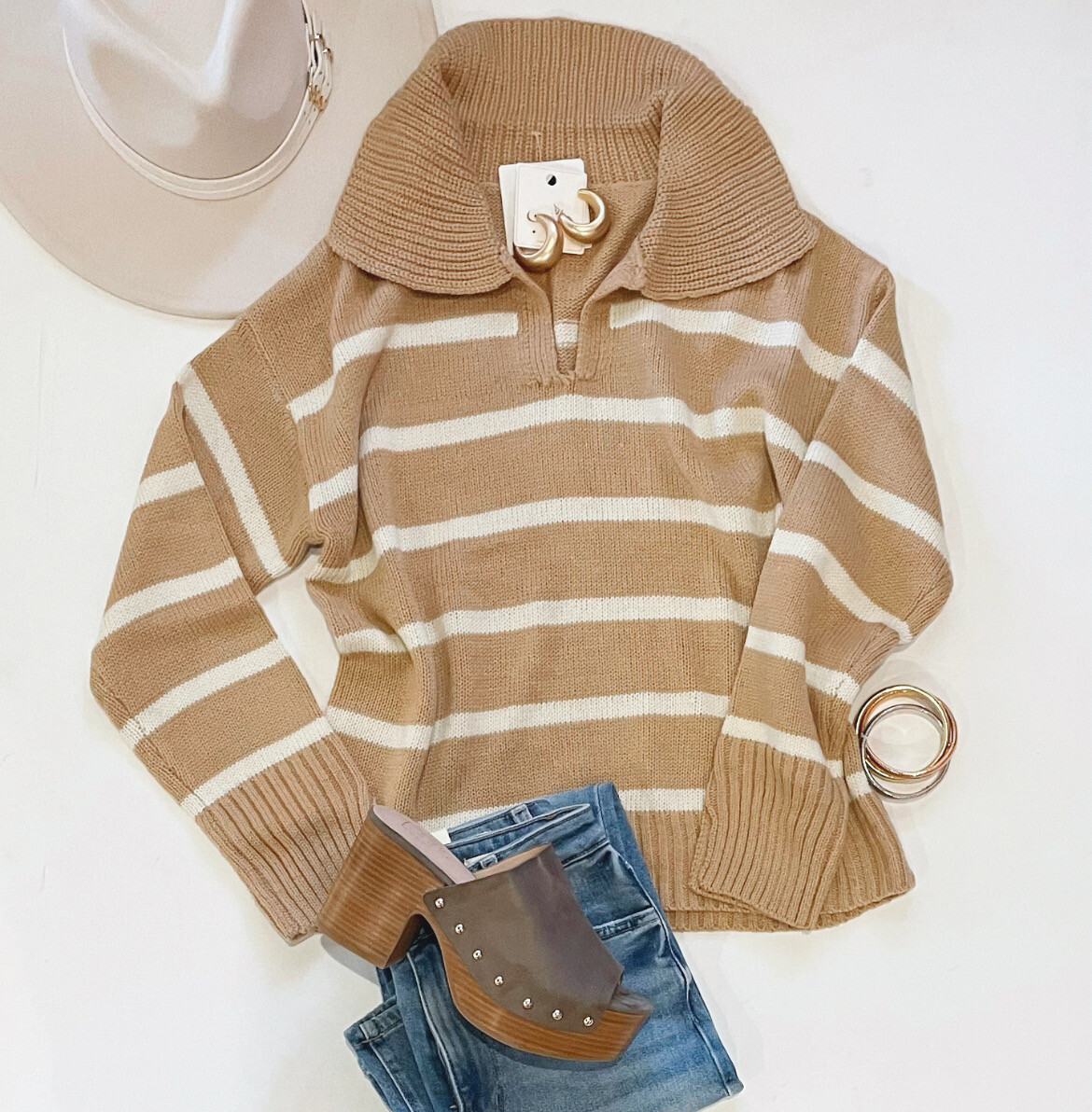 Caramel Stripe Sweater