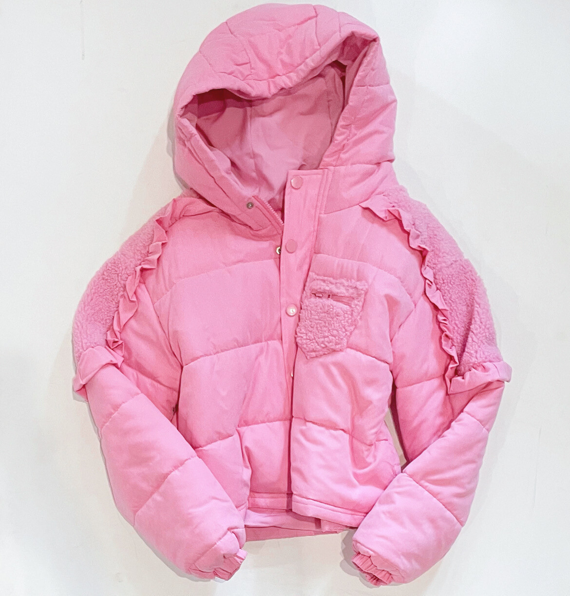 Candy Pink Sherpa Detail Jacket