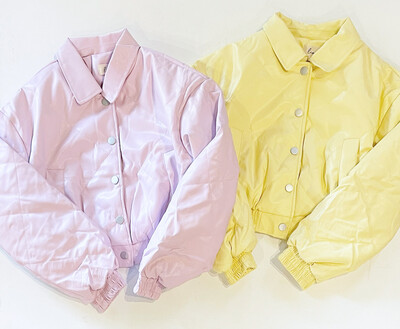 Springtime Quilted Bomber (Pale Yellow)