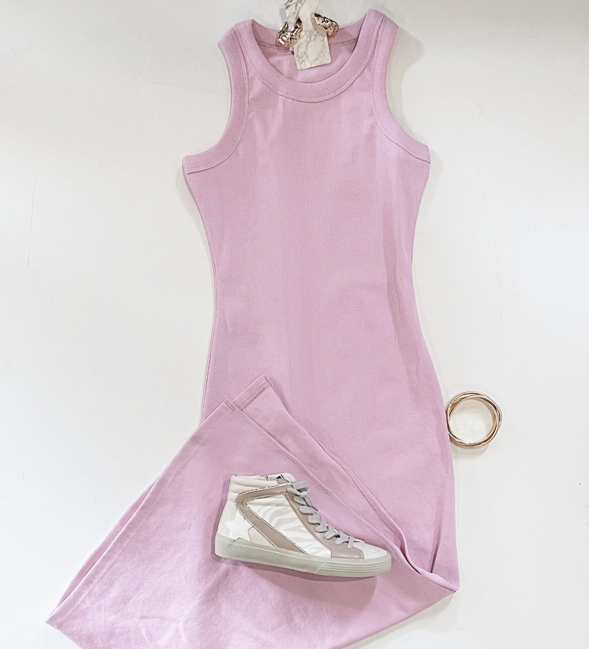 Favorite Ribbed Dress (Pink Orchid)