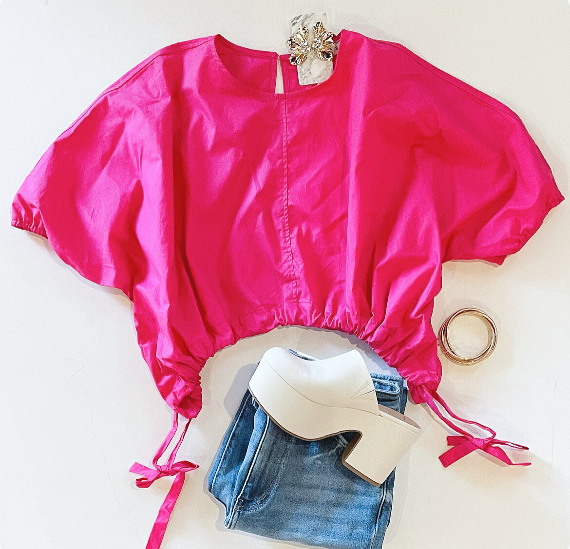 Cropped Cutie Top (Hot Pink)