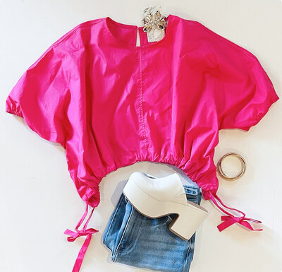 Cropped Cutie Top (Hot Pink)