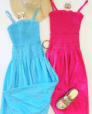Sunday Afternoon Ankle Dress (Hot Pink)