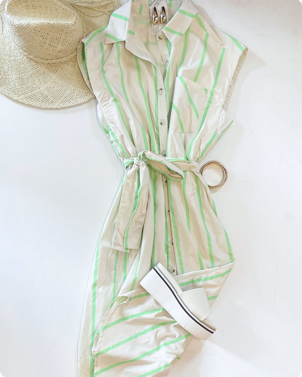 Candy Stripe Cotton Midi