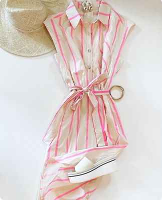 Candy Stripe Cotton Midi