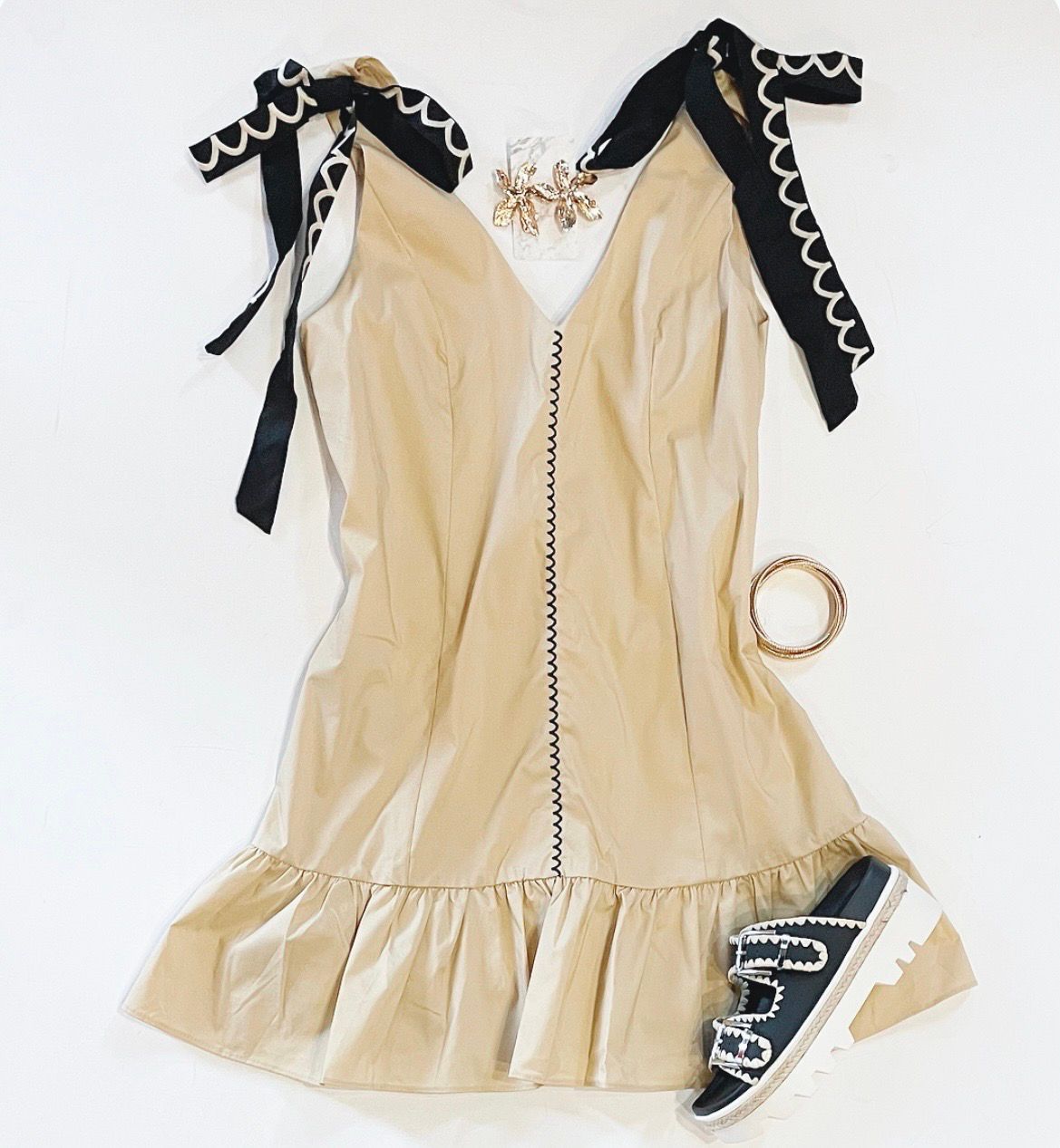 Embroidered Pocket Dress