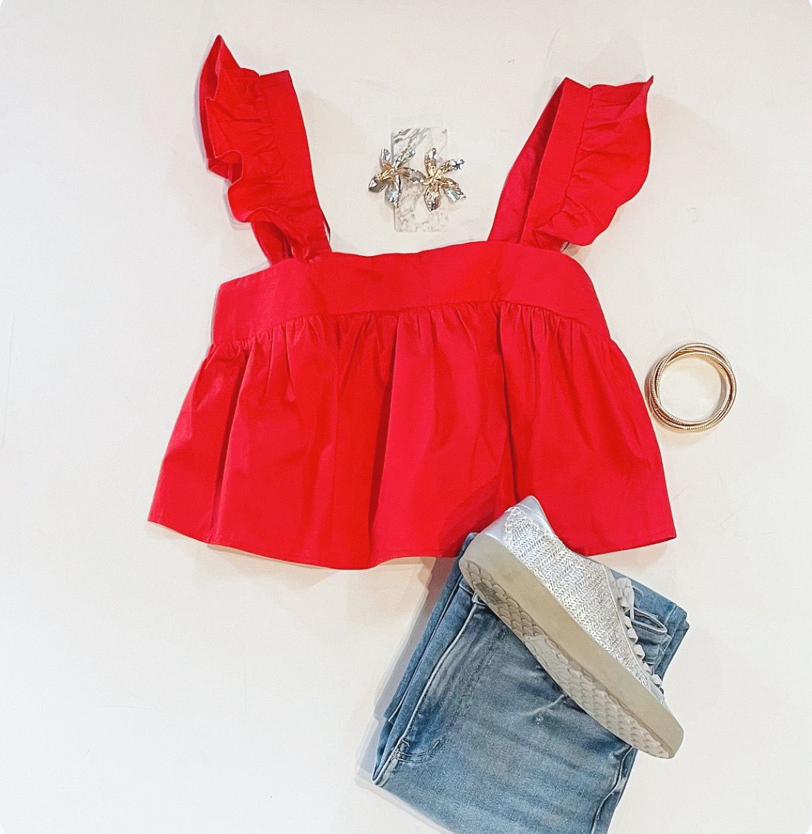 Cherry Poplin Tank