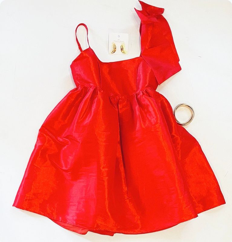 Red Hot Babydoll Dress (Detachable Bow)