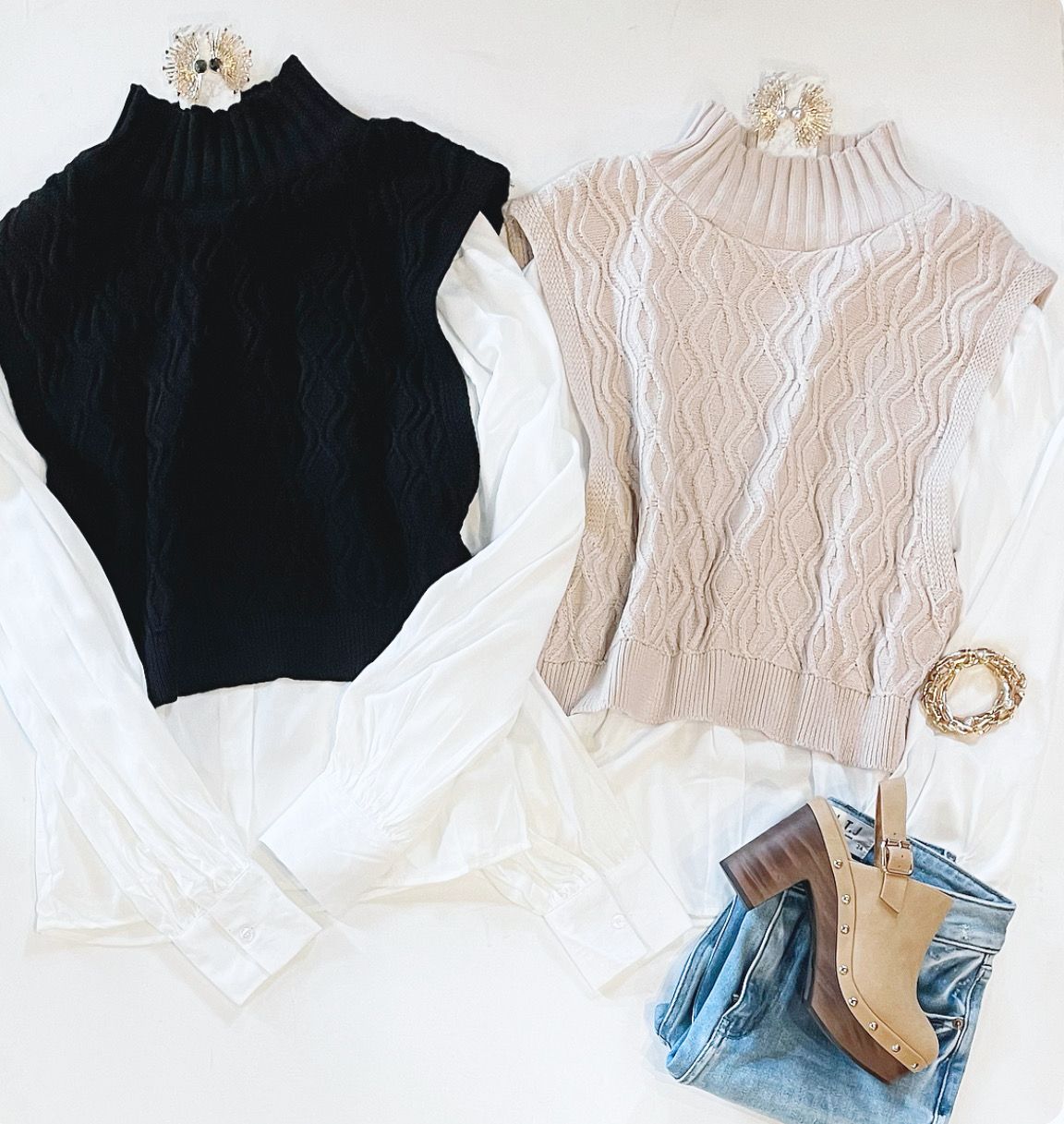 Working Girl Knit Blouse (Black)