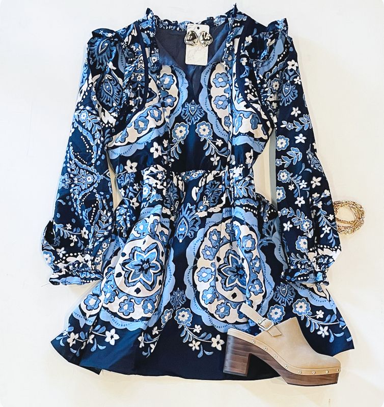 Blue Medallion Dress