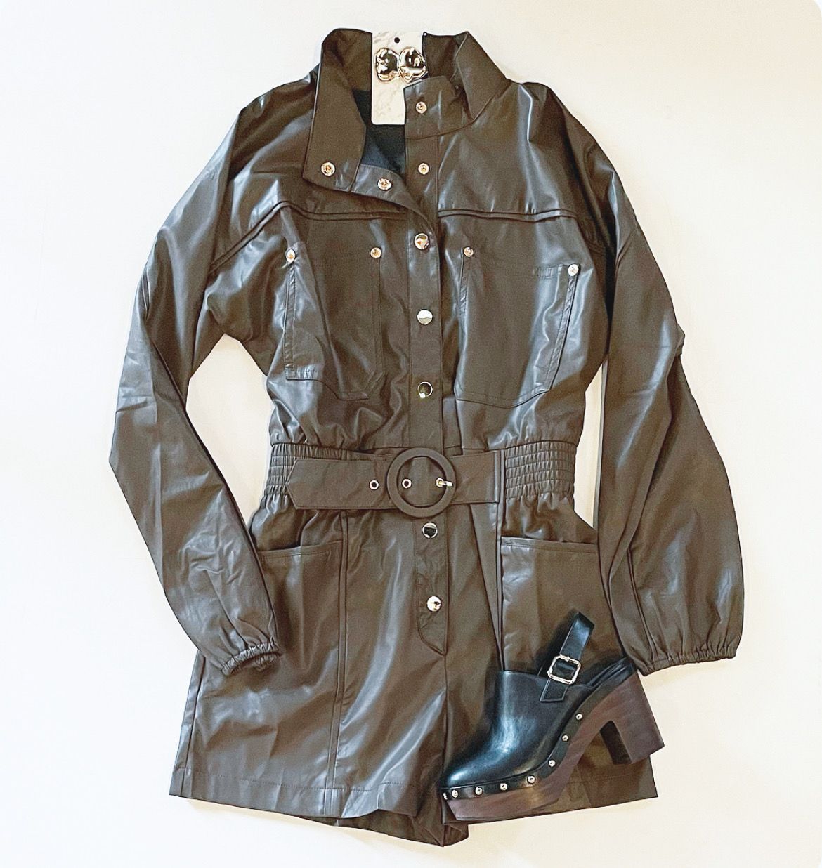 On The Go Leather Romper