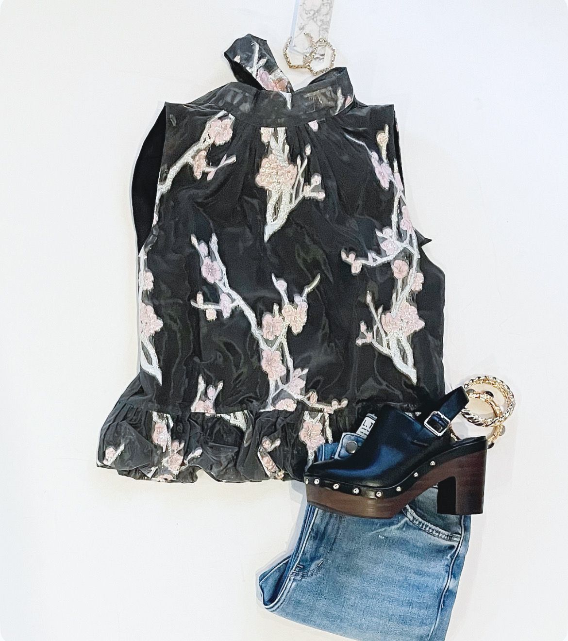 Cherry Blossom Brocade Top