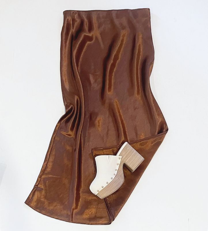 Silky Holiday Midi Skirt (chocolate)