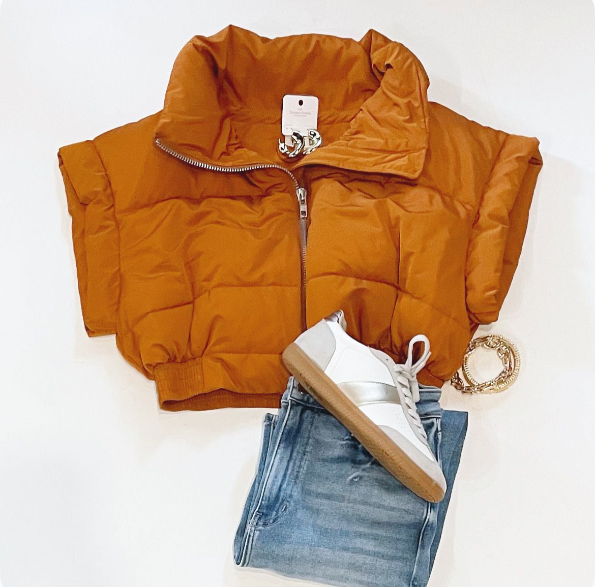 Amber Cropped Puffer