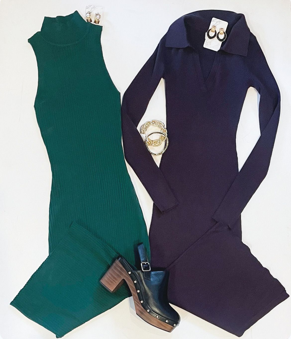Holly Green Ribbed Dress