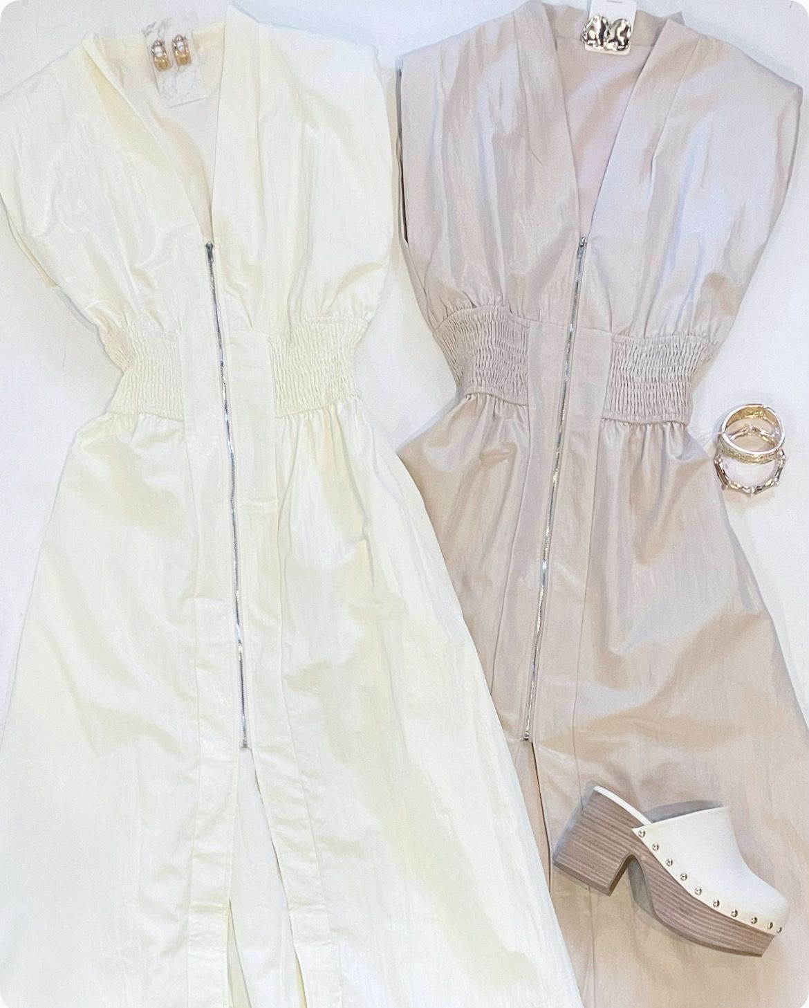 Mod Mama Midi (Shimmering Taupe)