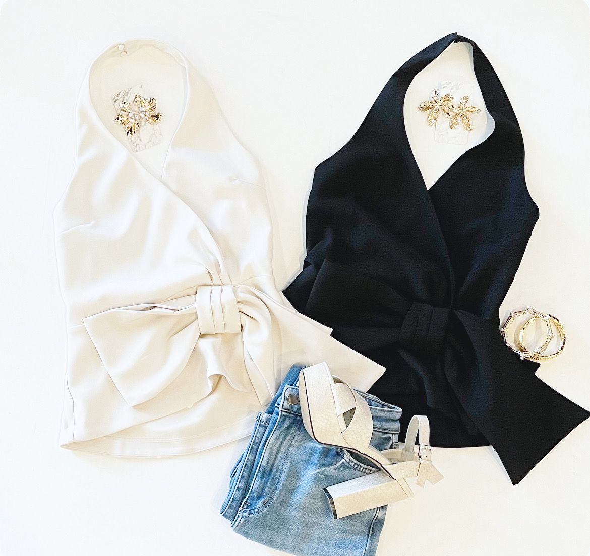 Dinner Date Halter (Ecru)