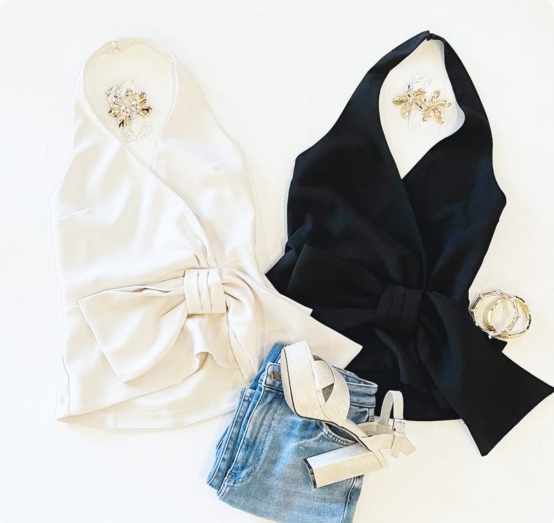 Dinner Date Halter (Ecru)