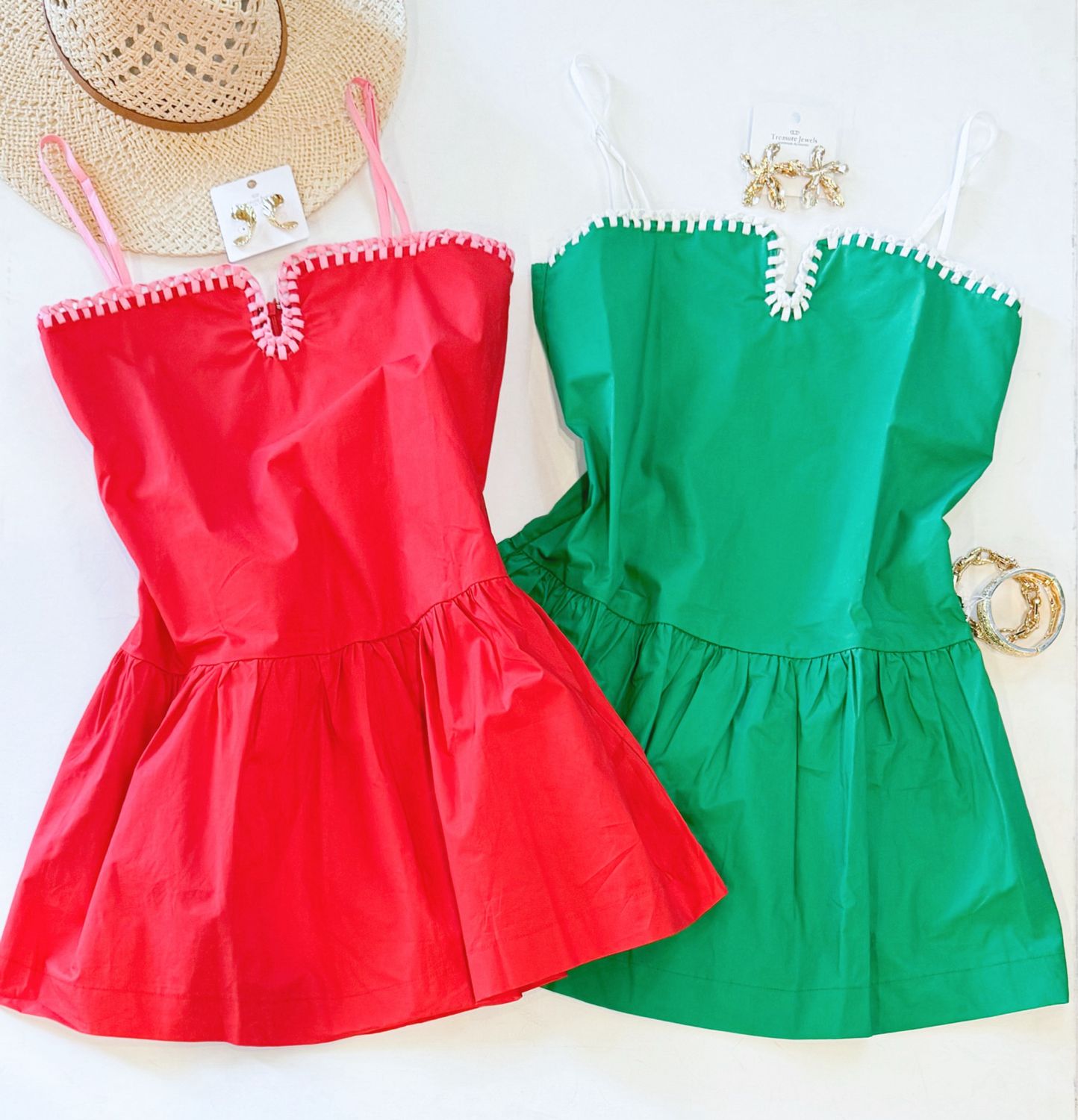 Blakely Poplin Dress (Kelly Green)