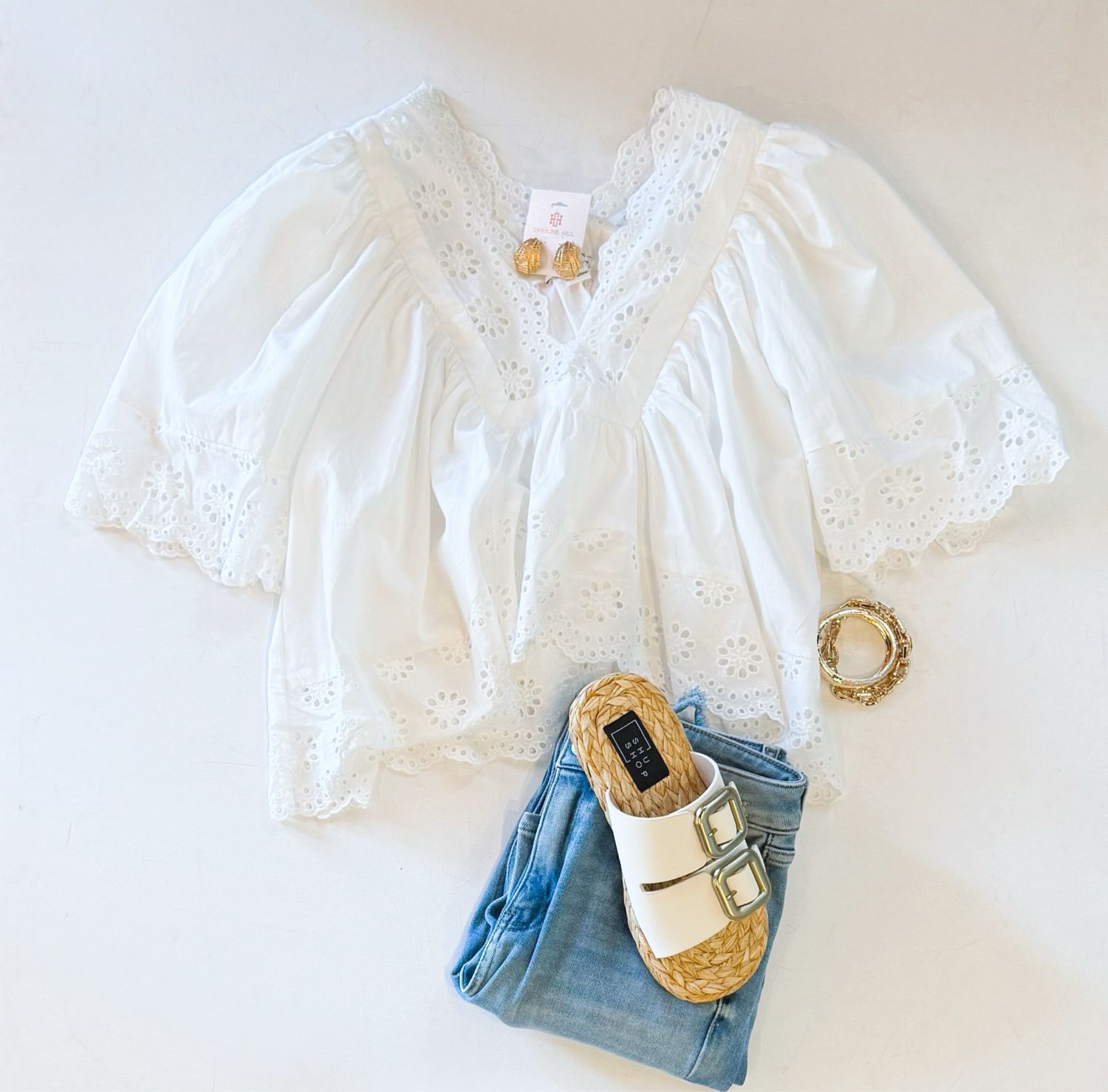 Eyelet Sea Breeze Top