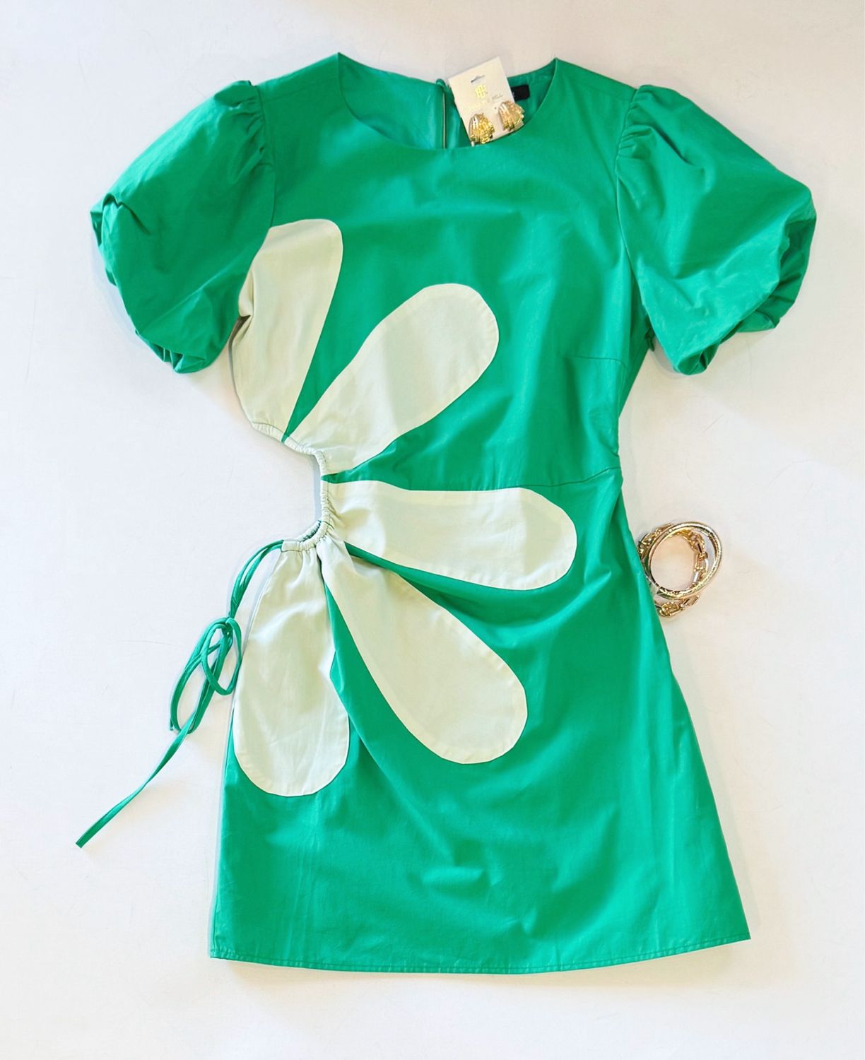 Spring Green Cutout Dress