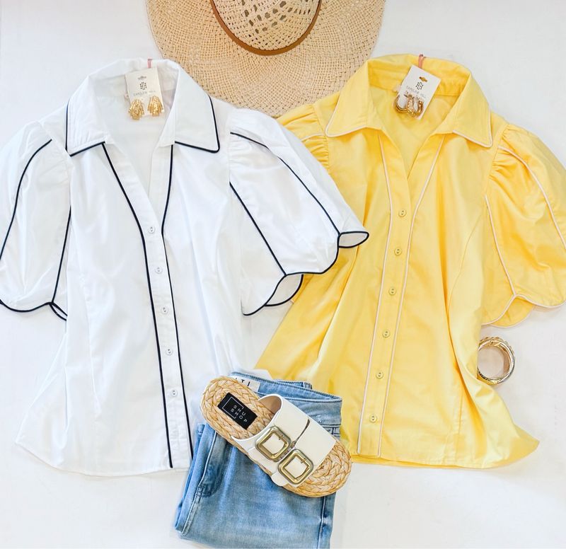 Spring Fling Scallop Top (White)